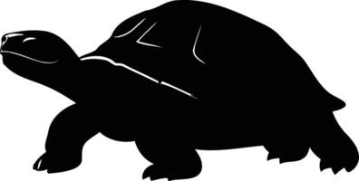 A simple, elegant silhouette of a turtle walking, perfect for branding, logos, or designs with a nature theme vector
