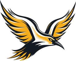 Dynamic illustration of a soaring bird with spread wings, perfect for branding, sports teams, and motivational designs vector
