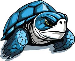 A fierce and determined blue turtle, perfect for sports teams, mascots, or any design needing a strong and reliable symbol vector