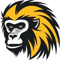 A bold and powerful illustration of a baboon's head, perfect for branding, t-shirts, or any design requiring a strong, animalistic motif vector