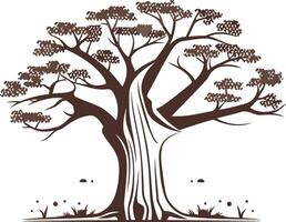 Simple, elegant illustration of a tree with a textured trunk, perfect for natural, organic branding and designs vector