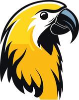 A bold and colorful parrot head logo, perfect for a sports team, brand, or organization looking for a powerful and unique image vector