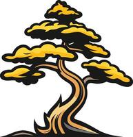 A stylized illustration of a bonsai tree, perfect for representing growth, resilience, and nature vector