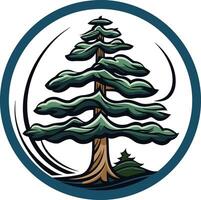 A stylized evergreen tree with a whimsical feel vector