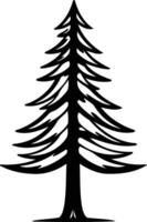 A simple, elegant black and white illustration of a pine tree, perfect for nature-themed designs vector