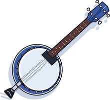 A simple and clean illustration of a blue banjo, perfect for adding a touch of americana to your design projects vector
