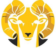 Bold and simple, this yellow ram silhouette is perfect for branding, websites, or zodiac-themed designs vector