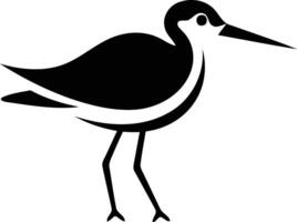 Simple black and white illustration of a bird, ideal for logos, branding, and design projects vector