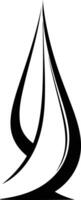 Abstract black and white logo design featuring a teardrop shape vector