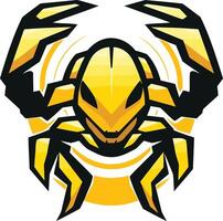 A bold and striking illustration of a scorpion with a yellow and black color scheme vector