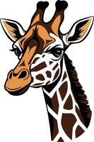 Giraffe Portrait with a Curious Expression vector