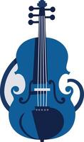 A stylized blue cello with a simple design, perfect for musical branding, web graphics, or educational materials vector