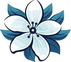 Beautiful blue and white floral design, perfect for branding, logos, or decorative elements vector