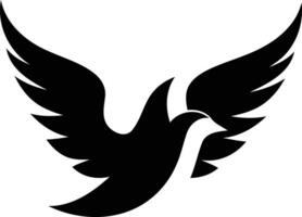 A simple yet powerful silhouette of a dove in flight, symbolizing peace, freedom, and hope vector