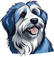 A friendly and playful blue bearded collie dog portrait, perfect for pet-related projects, websites, and social media vector