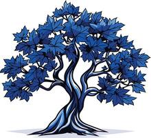 Blue tree with a stylized trunk and branches vector