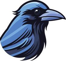 A powerful and dynamic illustration of a blue bird's head, perfect for logos, branding, and sports mascots vector
