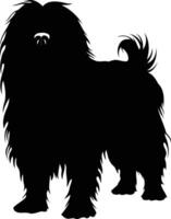 A simple silhouette of a fluffy dog, perfect for pet-related designs, website banners, or illustrations vector