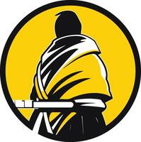 Silhouette of a Person in a Cloak vector
