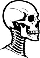 A simple yet striking black and white illustration of a skull in profile view vector
