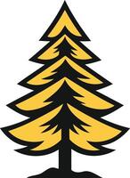 A stylized yellow pine tree silhouette on a white background vector