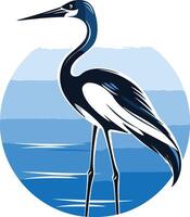 Blue Heron in a Circle of Water vector