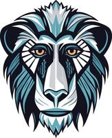 Geometric Portrait of a Baboon vector