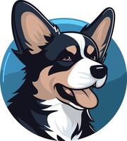 A friendly cartoon corgi with a playful expression, perfect for branding or merchandise vector
