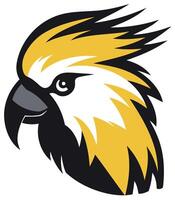 Bold and dynamic parrot head logo design, perfect for a brand seeking a unique and powerful visual identity vector