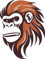 Orangutan Head Illustration in element Style vector