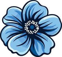 A vibrant blue flower with intricate details, perfect for adding a touch of nature to your designs vector