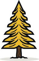 Simple and stylized illustration of a pine tree in gold, perfect for logos, branding, and nature-themed designs vector