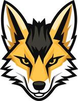 A bold and striking illustration of a fox's head, perfect for logos, mascots, and branding projects vector