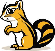 Cartoon Illustration of a Striped Chipmunk vector