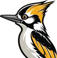 A bold and striking illustration of a woodpecker, perfect for nature-themed designs, branding, and logos vector