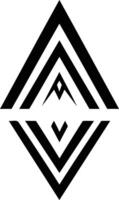 Geometric abstract logo design featuring a symmetrical diamond shape with layered lines, creating a sense of depth and structure vector