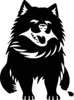 A bold, black and white illustration of a dog with a playful expression, perfect for branding, logos, or pet-related designs vector