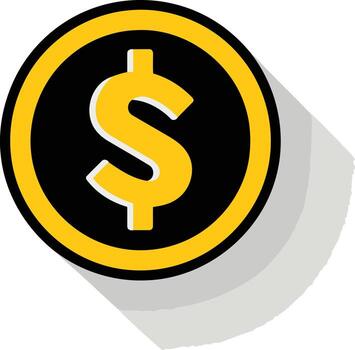 A simple yet impactful logo design featuring a stylized dollar sign within a yellow circle, creating a striking visual representation of financial value vector
