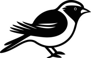 A simple, black and white silhouette of a bird with a short, rounded beak vector