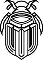 Geometric beetle tattoo design, perfect for inspiration or as a design element for your next project vector