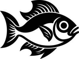 Bold black and white illustration of a stylized fish, perfect for branding, logos, or designs that need a touch of nature and strength vector