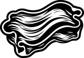 A bold, black and white illustration of crispy bacon, perfect for branding, packaging, or as a design element for your next project vector