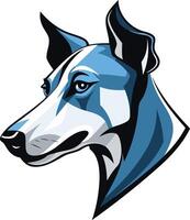 Blue and White Dog Head Illustration vector