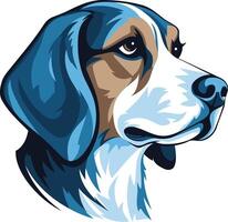 Blue and White Beagle Portrait vector