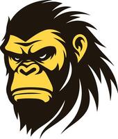 Close-up of a Powerful Gorilla's Face vector