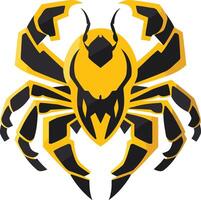 Bold black and yellow spider logo, perfect for a gaming team, sports club, or tech company seeking a powerful and intimidating brand identity vector
