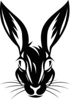 A bold and striking silhouette of a rabbit's head, perfect for logo design, branding, or as a graphic element vector