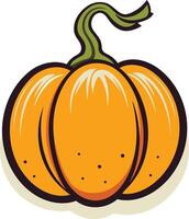 A cheerful cartoon pumpkin with a simple, classic design vector