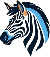 A bold and stylized zebra head, perfect for logos, branding, and apparel vector