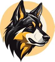 A bold and striking illustration of a wolf's head, perfect for branding, logos, or any project that needs a powerful and animalistic feel vector